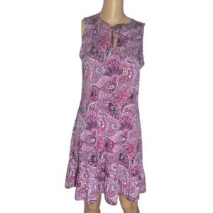 Micahel Kors Shift Sleeveless Key Hole Lightweight Paisley Dress Size Small